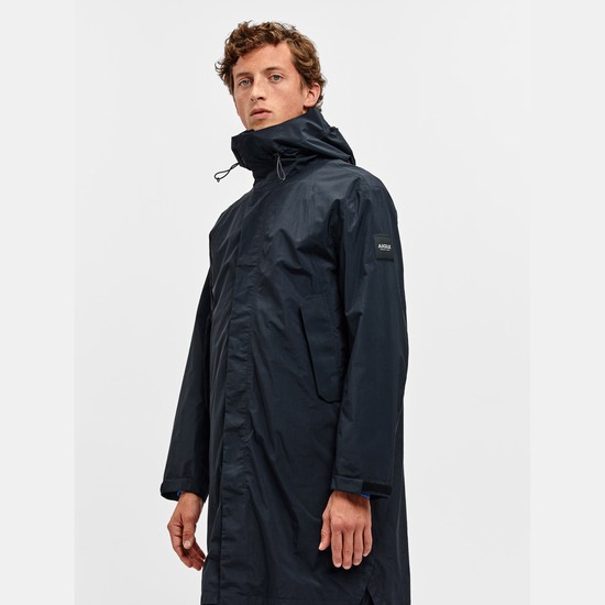 Aigle Long Waterproof And Windproof Coats Men Black ZA-19702